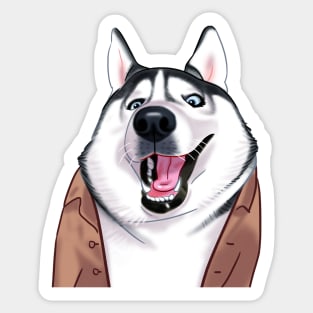 Siberian Husky Smile Sticker